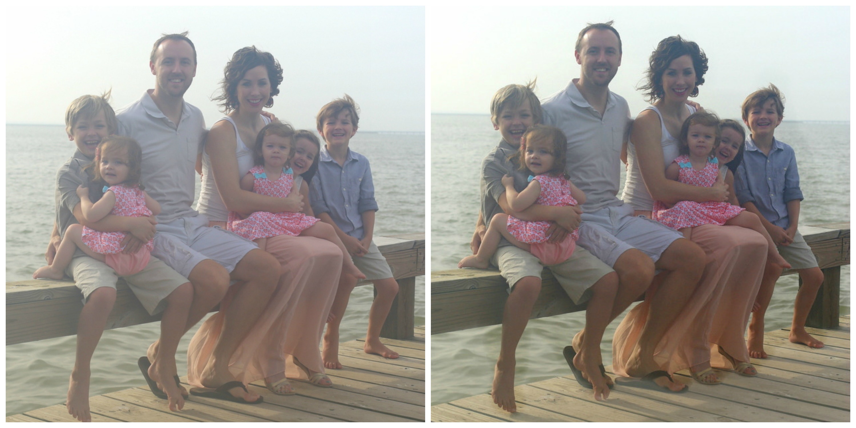 family lake photo collage